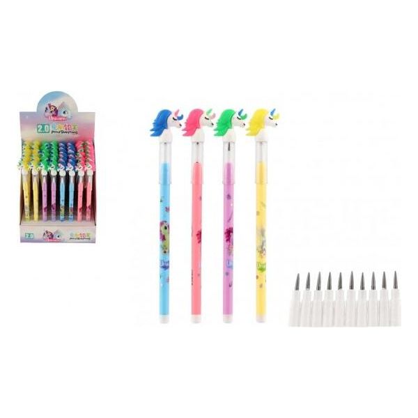 Matita Unicorno In Plastica Con Punte Intercambiabili 10 Pezzi - Mix Di Colori-image