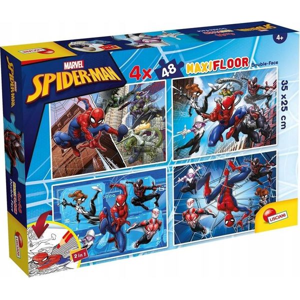 Maxi Puzzle Bifacciale 4X48El Marvel Spiderman 100385 Lisciani-image
