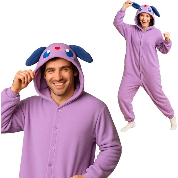 Onesie Kigurumi Pigiama Pokemon Espeon Travestimento Costume Xl: 175 - 185Cm-image