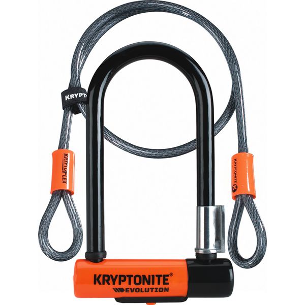Kryptonite Evolution MINI-7, Lucchetto Convenzionale, Chiusura A Chiave, Nero, Arancione, Acciaio, A Forma Di U, 8,3 Cm-image