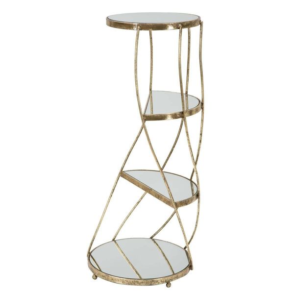Mauro Ferretti Tavolino Twisty Ø 38X86 Cm Oro-image