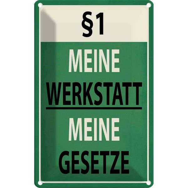 Vianmo Insegna Di Latta 30X20 Cm §1 Meine Werkstatt Meine Gesetze-image