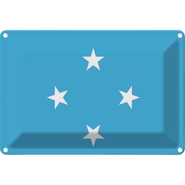 Vianmo Insegna Di Latta 20X30 Cm Bandiera Mikronesiens Flag Micronesia-image