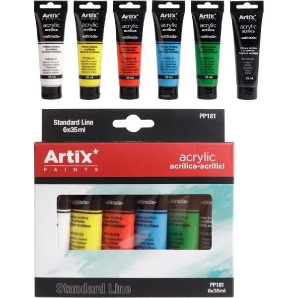 Artix PP181 Set Di Colori Acrilici 6 Colori X 35 Ml-image