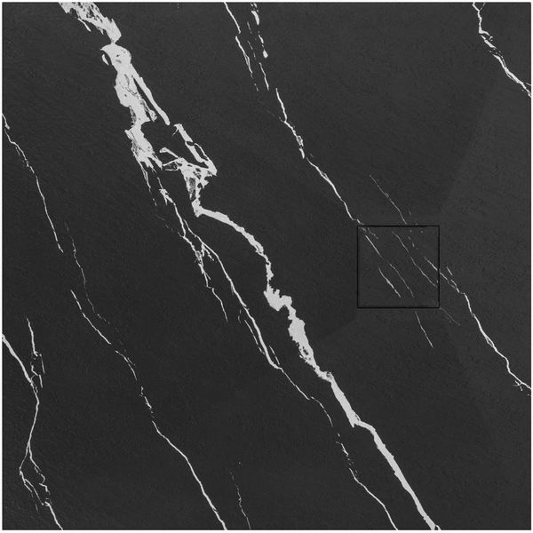 Piatto Doccia Rea Magnum Carrara Black 90X90-image