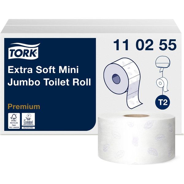 Tork Mini Rotolo Di Carta Igienica Jumbo 3 Veli Bianco 120 M 12 Rotoli Da 600 Fogli Ciascuno-image