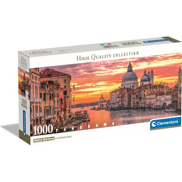 Clementoni Il Canal Grande Puzzle 1000 Pezzi Adulti - Puzzle Panoramico Adulti In 98 X 33 Cm - Puzzle Adulti Impegnativo By Clementoni 39878-image