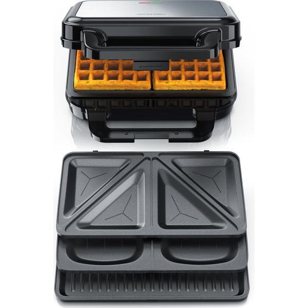 Arendo 4 In 1 Sandwich Maker Con Piastre Rimovibili, Piastra Per Waffle, Panini Maker, Grill A Contatto, Rivestimento Antiaderente, Senza Bpa E Pfoa, Controllo Della Temperatura, Sandwich Maker, Tostapane Per Sandwich-image