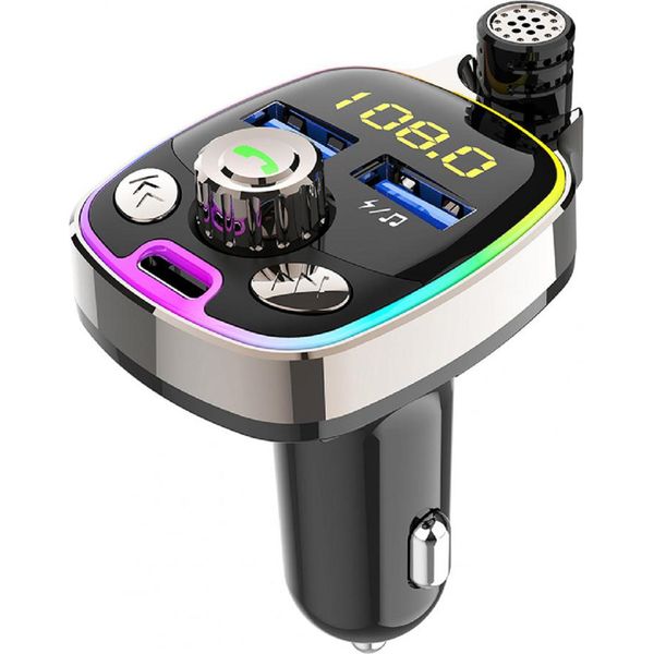 Auto Bluetooth Fm Trasmettitore Pd Dual Usb Fast Charger Nero-image