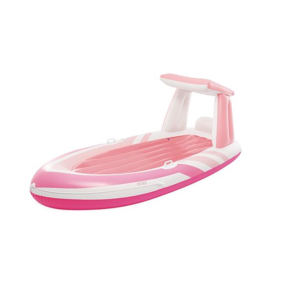 Intex 57804EU - Luftmatratze - Pink Paradise Boat (244X97X114Cm) Mit Haltegriffen Und GeträNkehaltern-image