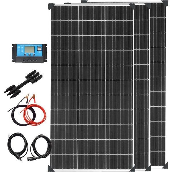 Kit Di Pannelli Solari Da 12 V, Potenza In Uscita Di 360 W, Regolatore Di Carica Incluso, Kit Solare Da 360 W-image