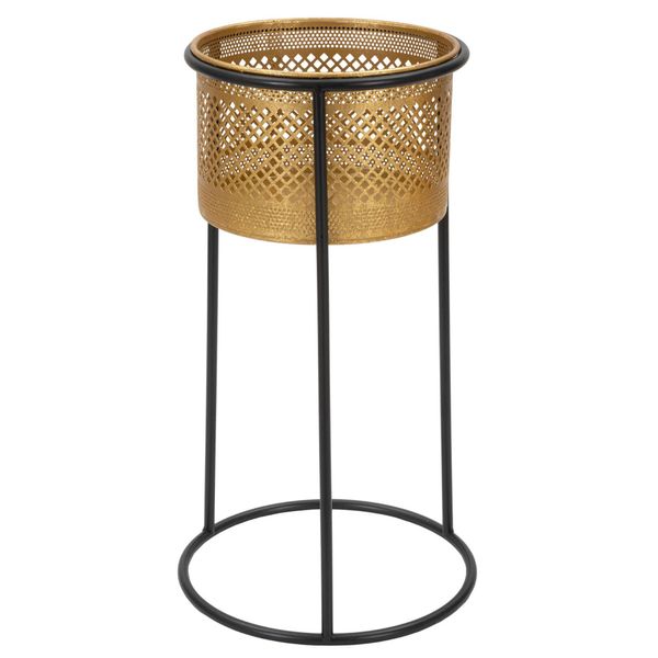 Mauro Ferretti Portafiori Singolo Ø 25X50 Cm Oro Nero-image
