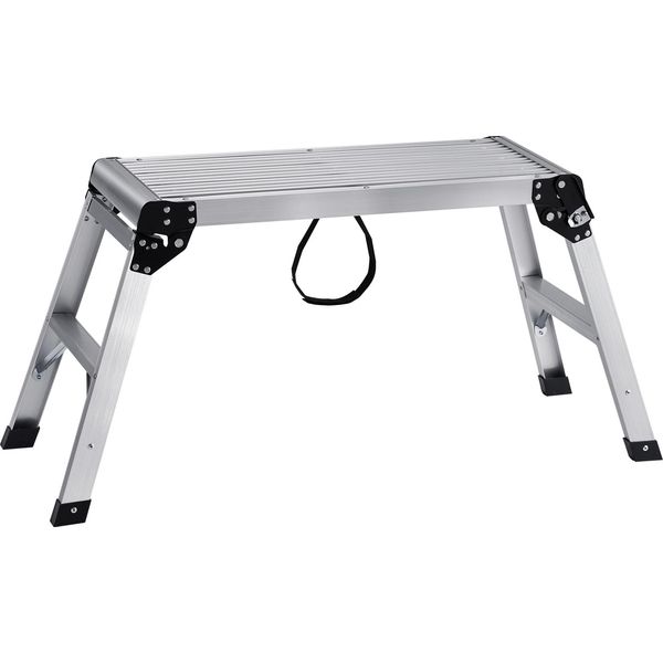 Vevor Piattaforma Da Lavoro Pieghevole In Alluminio 76X30X50,8Cm Piattaforma Da Lavoro 150 Kg Capacità Di Carico Banco A Gradini Con Serrature Di Sicurezza Scala A Gradini Per Casa Ufficio Officina E Garage Argento-image