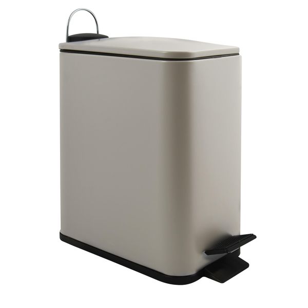 Cestino Per Cosmetici Spirella Da 5 Litri In Acciaio Inox Con Chiusura Ammortizzata E Contenitore Interno "Erik"" Cestino Per Bagno Cestino Per Rifiuti Softclose Taupe"-image
