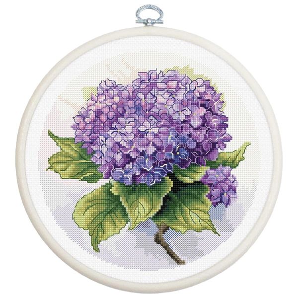 Luca-S Kit Per Ricamo A Punto Croce Con Telaio "Ortensia"", Schema Contato, 17X17Cm"-image