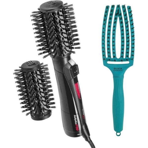 Babyliss Pro Styler Rotante Ad Aria Calda 800 BAB2770E + Olivia Garden Finger Brush Oceano Tropicale-image