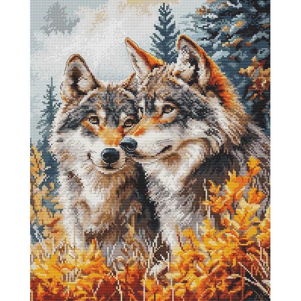 Luca-S Kit Per Ricamo A Punto Croce "I Guardiani Della Foresta"", Schema Per Il Conteggio, 25X32Cm"-image