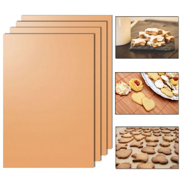 Tappetino Da Forno 33 X 40 Cm Riutilizzabile E Resistente Al Calore, Sostitutivo Della Carta Da Forno Con Rivestimento Antiaderente (Confezione Da 4)-image