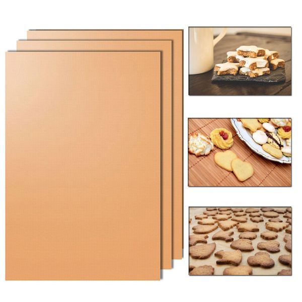 Tappetino Da Forno 33 X 40 Cm Riutilizzabile E Resistente Al Calore, Sostitutivo Della Carta Da Forno Con Rivestimento Antiaderente (Confezione Da 3)-image