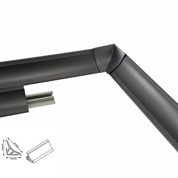 Battiscopa Cucina 1,5 M 23 Mm Piano Di Lavoro Battiscopa Cucina Nero Opaco-image