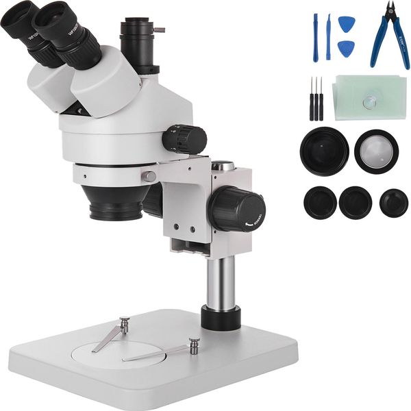 Succebuy 3.5X-90X Stereo Microscopio | 360° Trinoculare | Supporto A Colonna | Alto Ingrandimento | Laboratorio | 110 V | Ottica Di Precisione-image