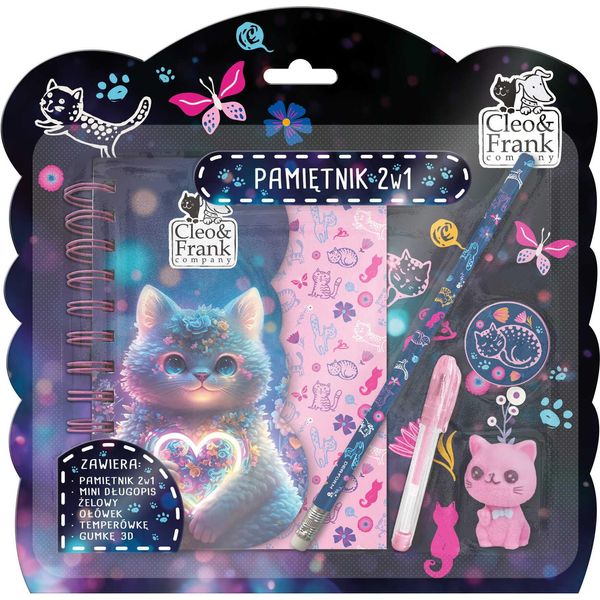 Diario Con Lucchetto 2In1 + Set Di Utensili Cleo E Frank 43 Cat Derform-image