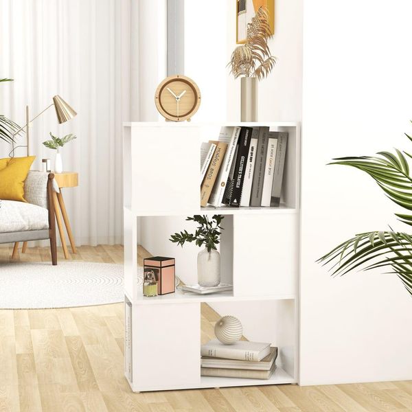 The Living Store Libreria Divisorio Bianco 60X24X94 Cm Materiale In Legno-image