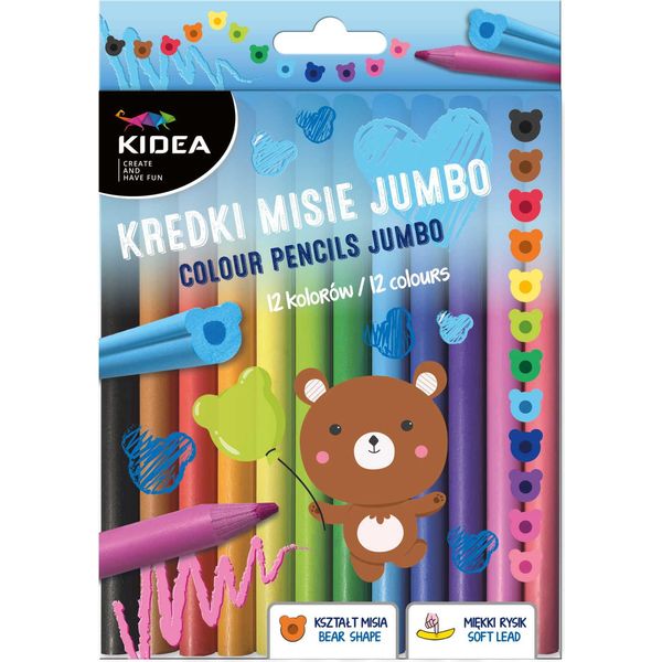 Pastelli A Matita Jumbo Teddy Bears 12 Colori Kidea-image