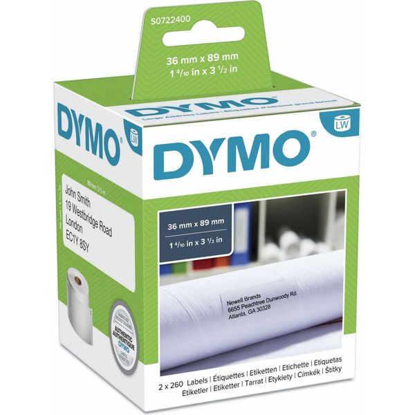 Etichette Per Indirizzi Dymo Labelwriter Grandi, 2 Rotoli Da 260 Etichette Ciascuno-image