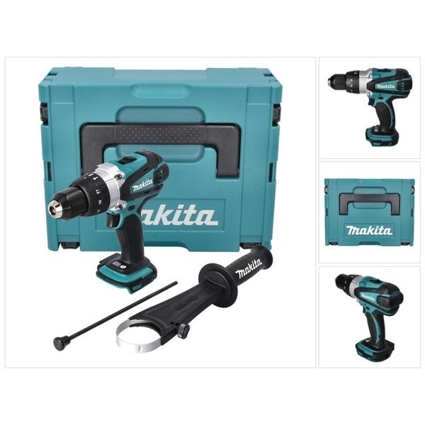 Makita Bhp 458 Zj Trapano Avvitatore Con Percussione A Batteria 18V + Valigetta Makpac 2 - Senza Batterie, Senza Caricabatterie-image