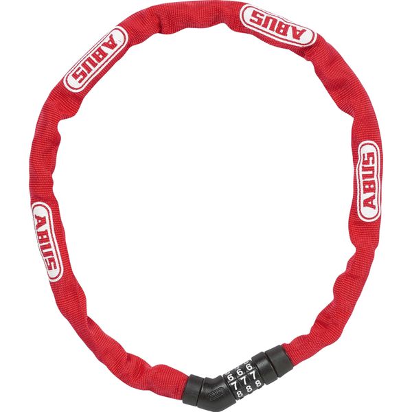 Abus Steel-O-Chain 4804C - Lucchetto A Combinazione In Acciaio Speciale - Livello Di Sicurezza Abus 3 - 75 Cm - Rosso-image