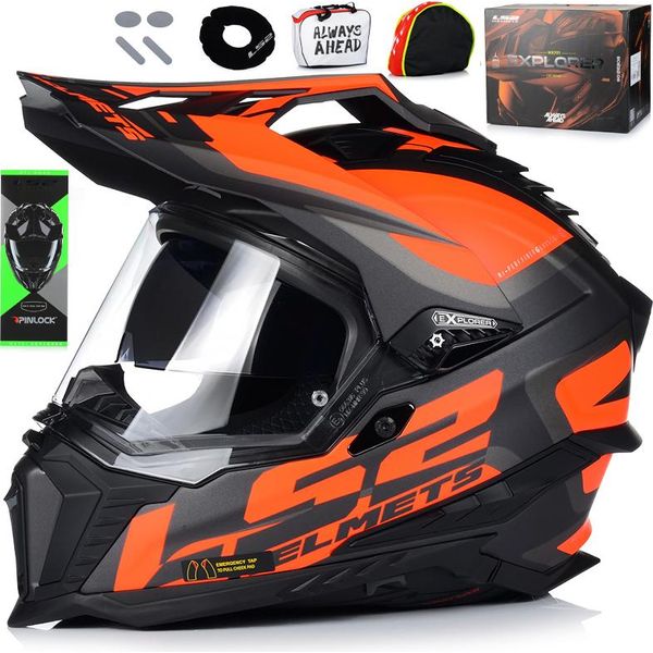 LS2 Casco Enduro MX701 Explorer Alter In Taglia 3XL Visiera Interna 65-66 Cm-image