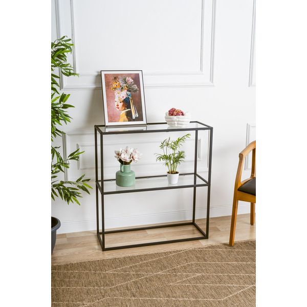 Skye Decor, Berra - Black, Cassettiera, Credenza, Nero, Vetro, 80 X 85 X 30 Cm-image
