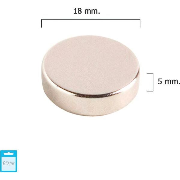 Magnete Rotondo Al Neodimio Wolfpack 18X5 Mm. (Confezione Blister 1 Pezzo)-image