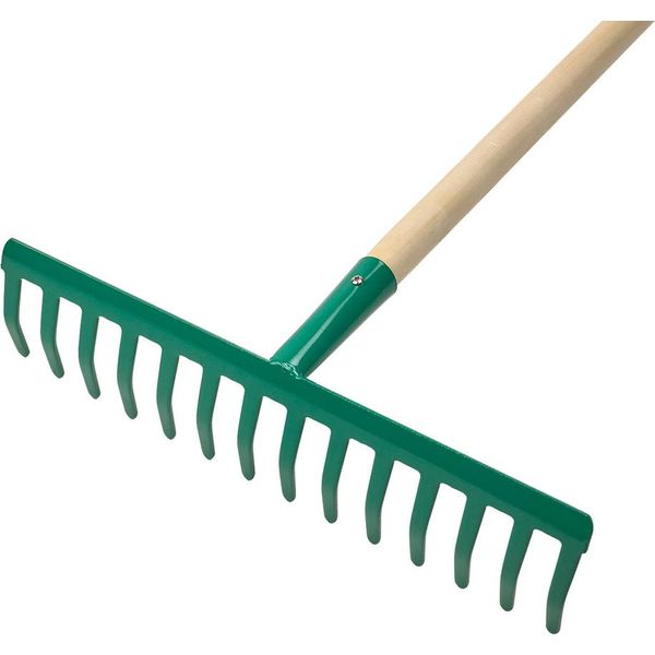 Papillon Rastrello Da Giardino Papillon 14 Denti Manico In Legno 130 Cm.-image