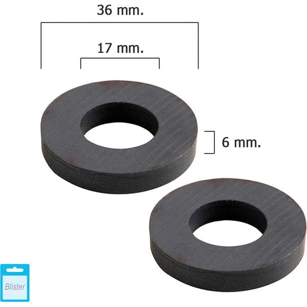 Wolfpack Linea Profesional - Anello Magnetico In Ferrite Ø 36X17X6 Mm (Blister 2 Pz.)-image