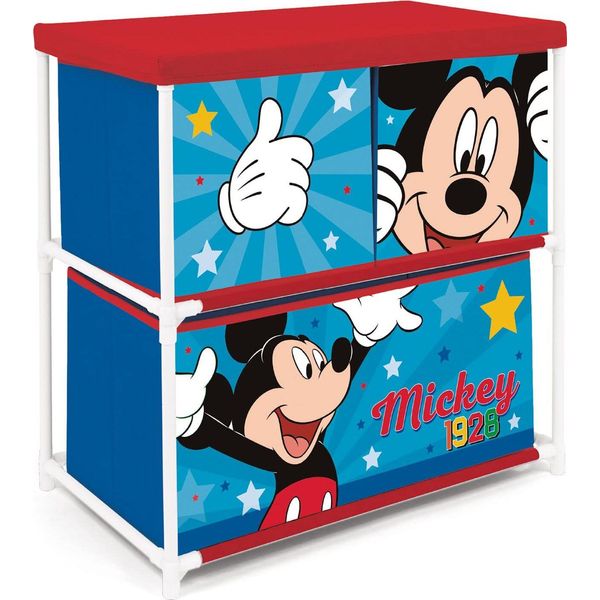Arditex WD14918 Mensola Disney Mickey Con 3 Contenitori In Tessuto, 53 X 30 X 60 Cm-image