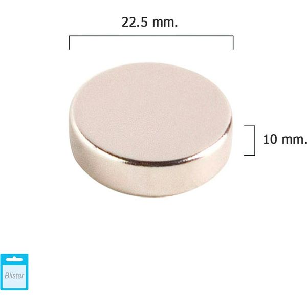 Magnete Rotondo Al Neodimio Wolfpack 22,5X10 Mm. (Confezione Blister 1 Pezzo)-image