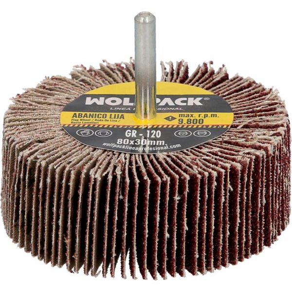 Ventaglio Di Levigatura 120 Carta Abrasiva ø 80 X 30 Mm. Disco Abrasivo, Ruote Abrasive, Dischi Abrasivi, Smerigliatura, Levigatura, Lucidatura-image