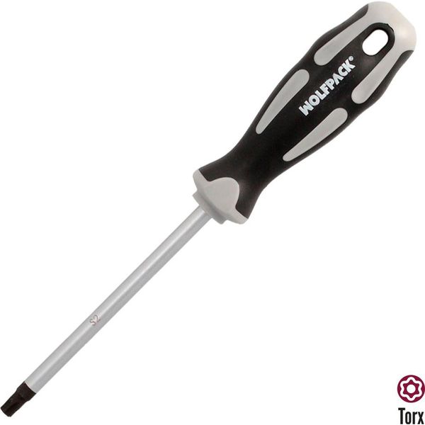 Cacciavite Torx Inviolabile In Acciaio S2 Manico In Tpr Bimateriale. Dimensioni T40 X Ø 8,0 X 125 Mm.-image