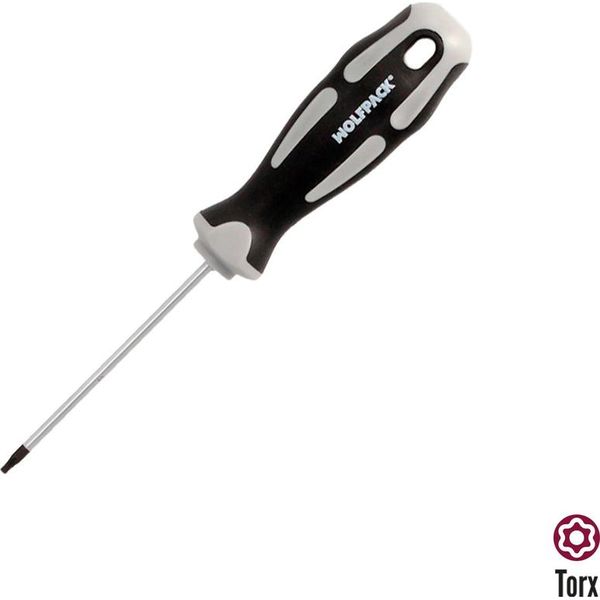 Cacciavite Torx Inviolabile In Acciaio S2 Manico In Tpr Bimateriale. Dimensione T07 X Ø 3,0 X 75 Mm.-image