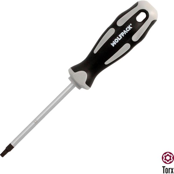 Wolfpack Linea Profesionale Cacciavite Torx Acciaio S2 Impugnatura Tpr Bi-Materiale T20 Ø 5,0 X 75 Mm-image