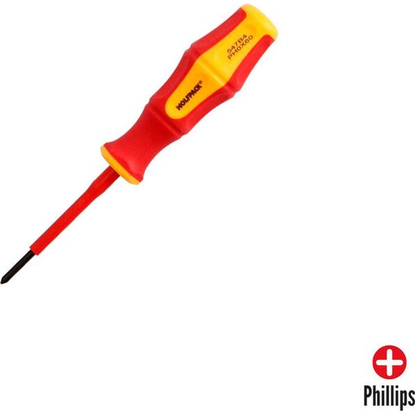 Cacciavite A Croce Isolato Vde 1.000 V. Dimensione Ph 0 - 3,0 X 60 Mm.-image
