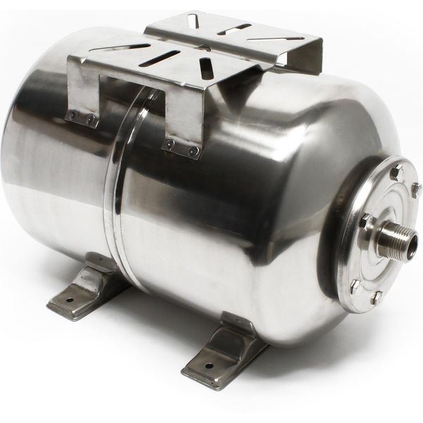 Vaso Di Espansione Wiltec In Acciaio Inox Da 100 Litri, Vaso A Membrana Orizzontale Per Acquedotti Domestici E Impianti Di Pressurizzazione Con Membrana Epdm-image