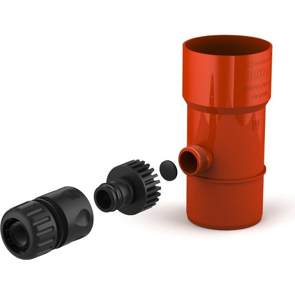 Bryza Collettore Per Acqua Piovana Ø 90 Mm Con Filettatura Da 1", Rosso Mattone Ral 8004"-image