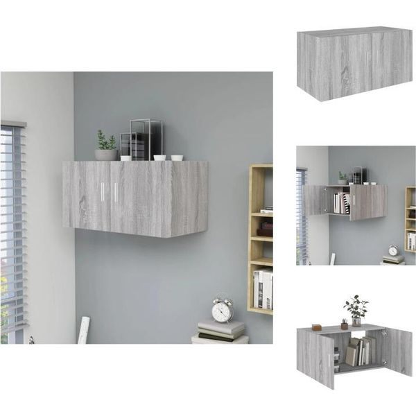 Vidaxl Armadio A Muro Grigio Sonoma 80X39X40 Cm In Legno - Mensole A Muro-image