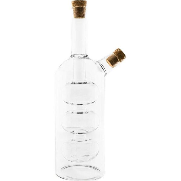 Bottiglia 2 In 1 Per Olio E Aceto "Zeyla Di Due"" In Vetro Borosilicato Con Tappo In Sughero"-image
