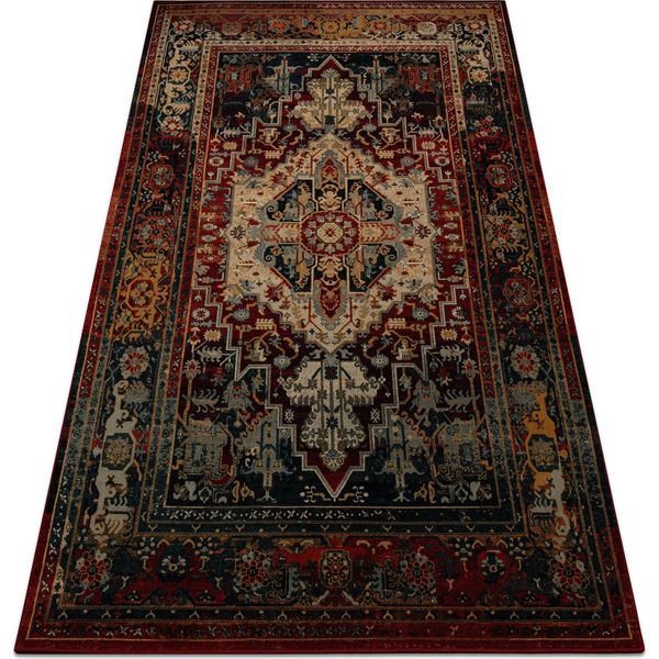 Tappeto Di Lana Polonia Alhambra Ornamento, Cadre Rubino Rosso 170X235 Cm-image