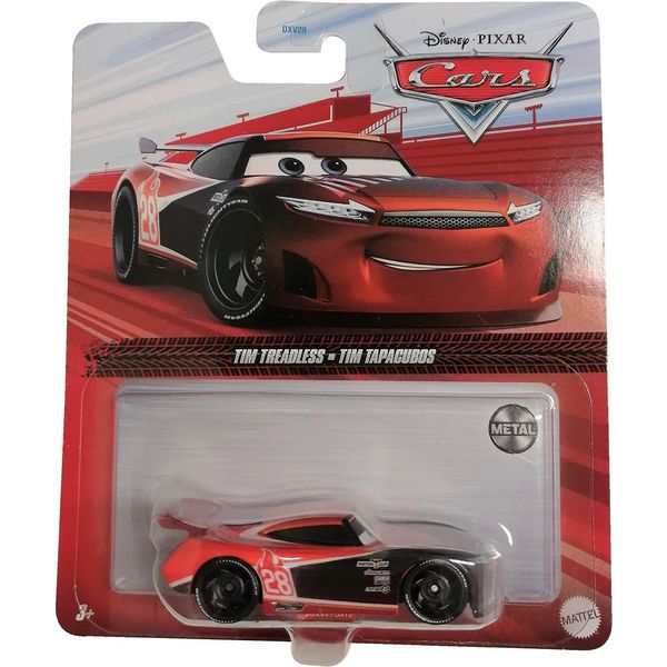 Mattel DXV41 Disney Pixar Cars 3 Tim Treadless Nero Rosso Auto Giocattolo Modello Veicolo Azione Auto 7 Cm Scala 1:55-image