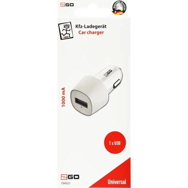 2GO 794921 2GO Usb Kfz-LadegeräT 1000Ma USB-A - Weiss-image